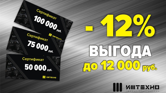 Сертификаты ИЖ-ТЕХНО со скидкой 12%